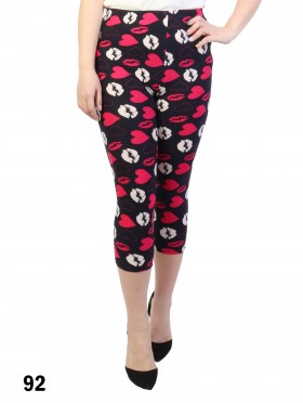 Lovely Kiss Print Stretch Capri